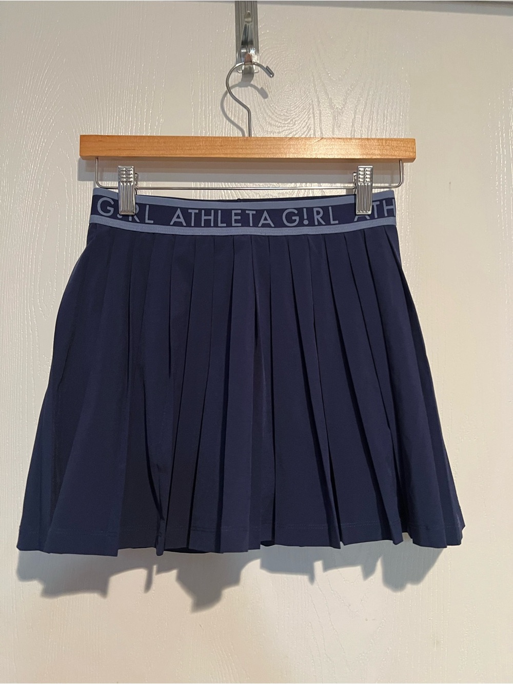 Athleta Girl Pleat Perfect Tennis Golf Skort Skirt Navy Blue sz 14